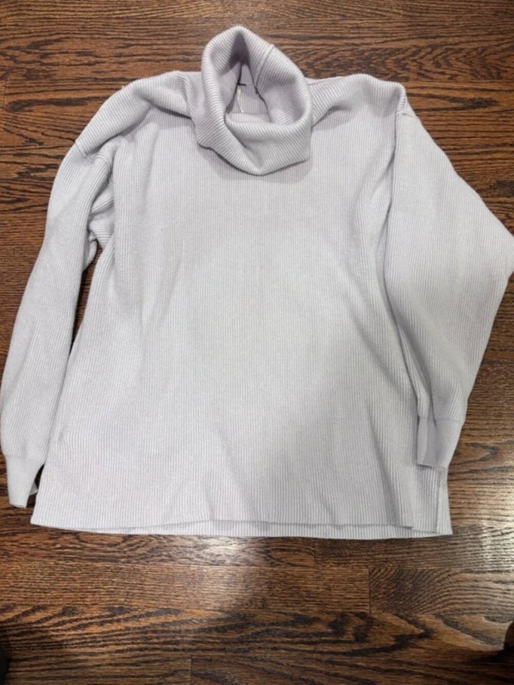 Free People Women’s Medium Lilac Ribbed Turtleneck Sweater Oversized Slouchy